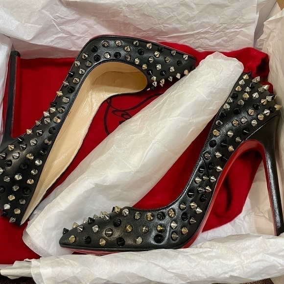CHRISTIAN Louboutin So Kate, Multicolor metallic spiked Pumps, EU 39. - Picture 14 of 14